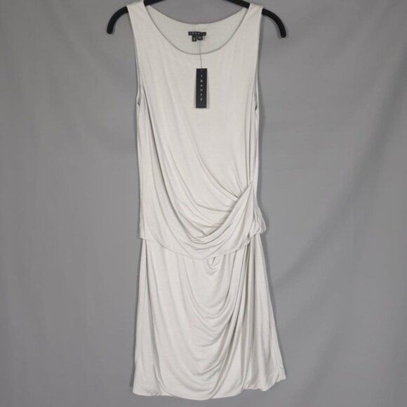 NWT THEORY Women’s SILK Blend ADITIAN Dress HOROSCOPE ICY Draped Tank SMALL - Picture 1 of 9
